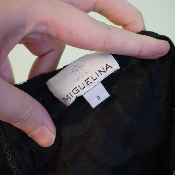 Miguelina Black Floral Lace Casual Skirt Size Small - Picture 8 of 9